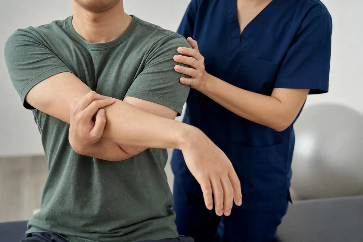 Patient with auto accident neck injury receiving chiropractic care near Joliet, IL at Crest Hill Clinic