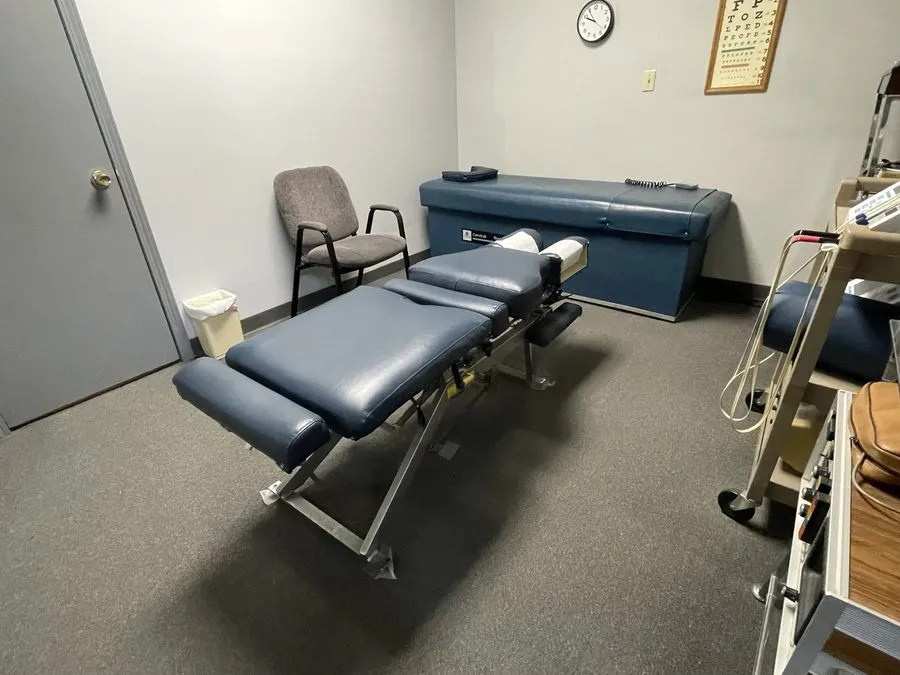 Chiropractic adjustment table at Crest Hill Clinic