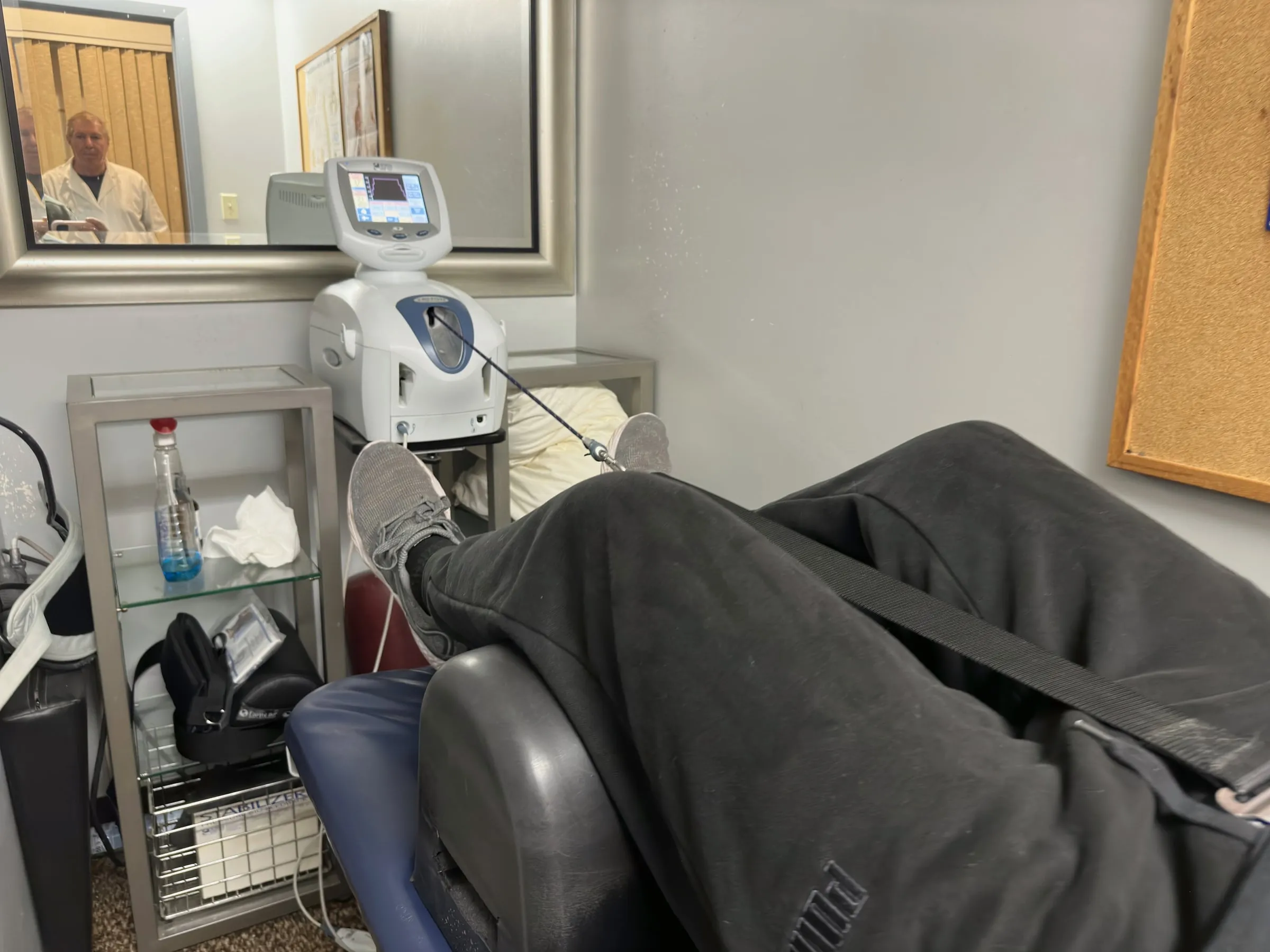 Spinal decompression and traction therapy equipment at Crest Hill Clinic near Joliet, IL