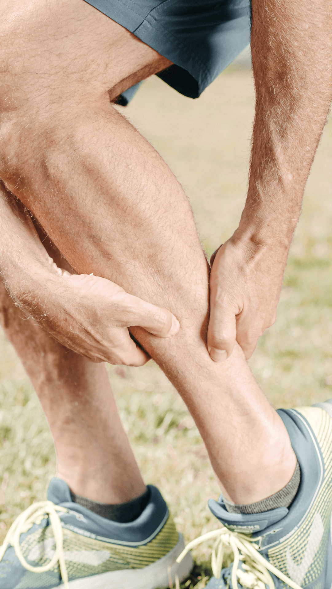 Medical professional treating a patient's leg injury at Crest Hill Clinic
